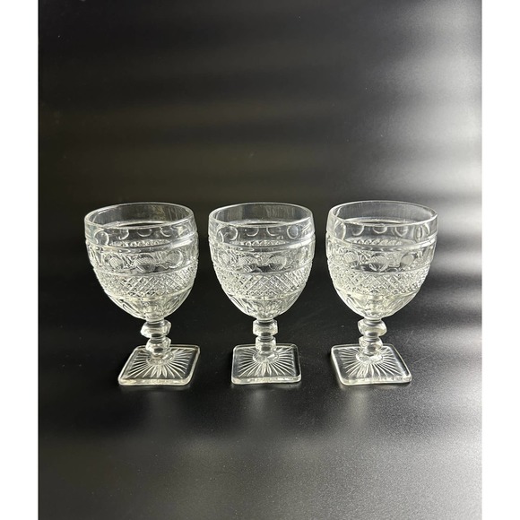 Charming Vintage 1960s Clear Glass Goblets (Set of 3) Park Lane By Colony Glass - Picture 3 of 11